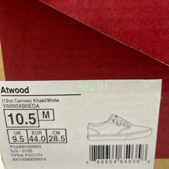 VANS Men’s Sneakers Atwood Khaki Canvas - Picture 10 of 10